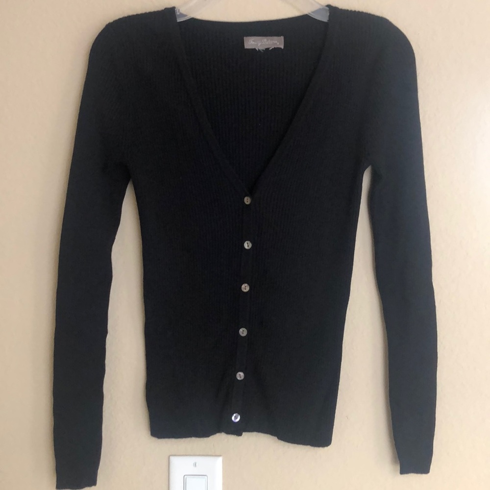 Tommy Bahama Black Ribbed Long Sleeve Sweater